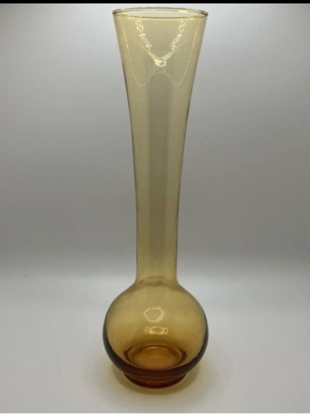 Amber Glass Bulb Bud Vase - Home Accents